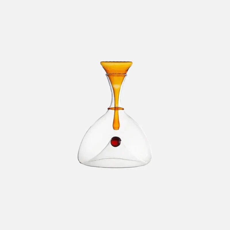 Carafe à vin en verre soufflé – décanteur avec bouchon décoratif