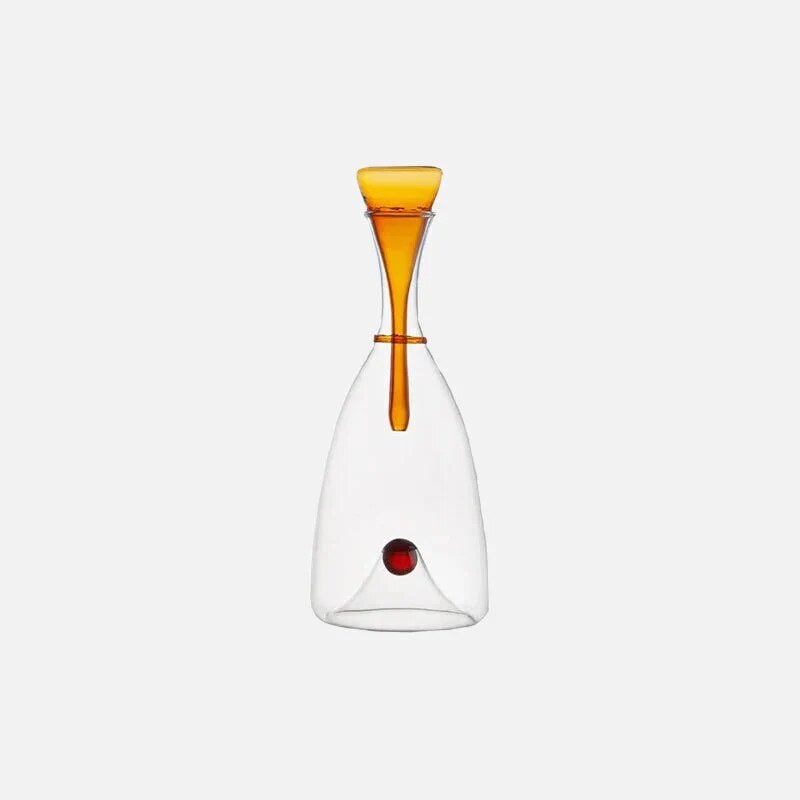 Carafe à vin en verre soufflé – décanteur avec bouchon décoratif