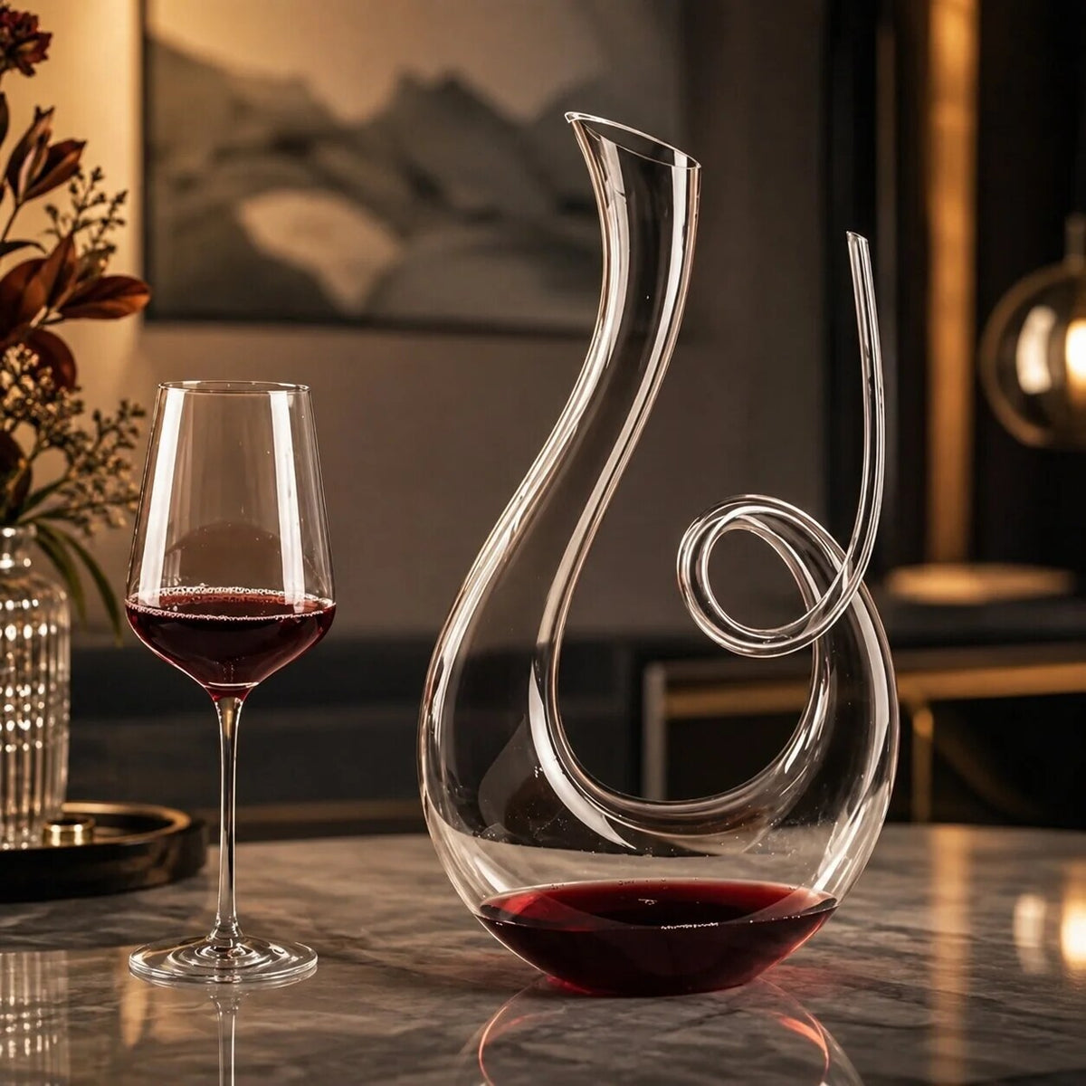 Carafe aérateur de vin – spirale élégante pour le service