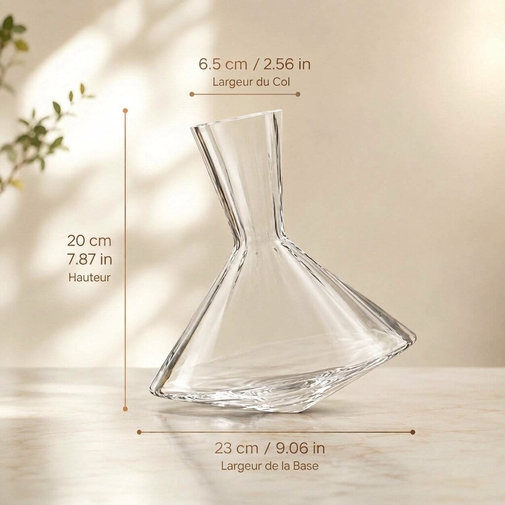 Carafe rotative en cristal – design tournant avec socle