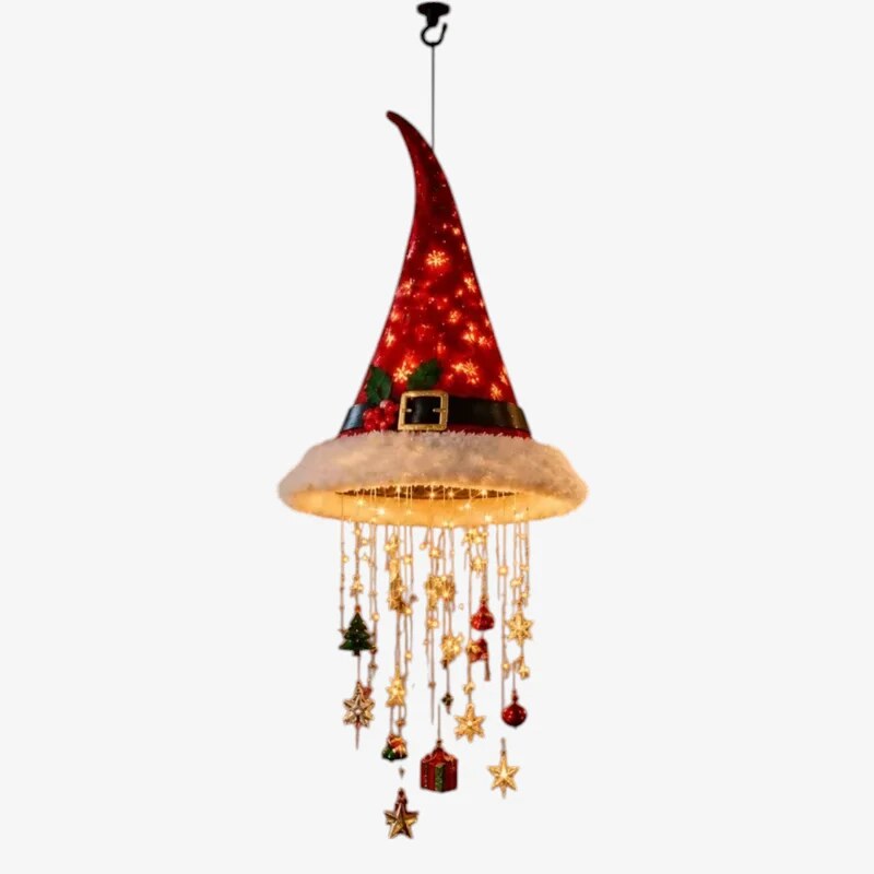 Chapeau de Noël lumineux – décoration suspendue avec LED