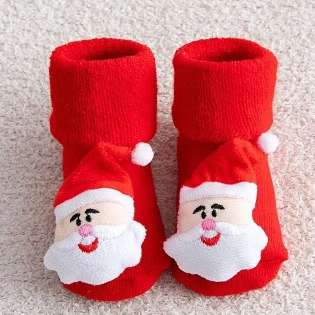 Chaussettes de Noël enfant – coton doux, motifs assortis