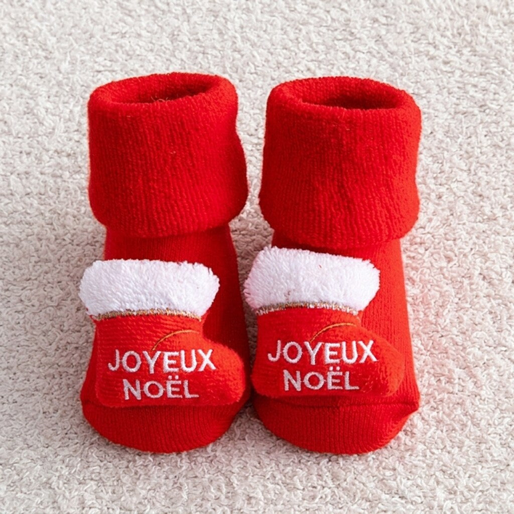Chaussettes de Noël enfant – coton doux, motifs assortis