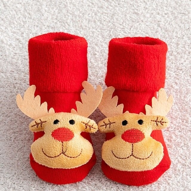 Chaussettes de Noël enfant – coton doux, motifs assortis