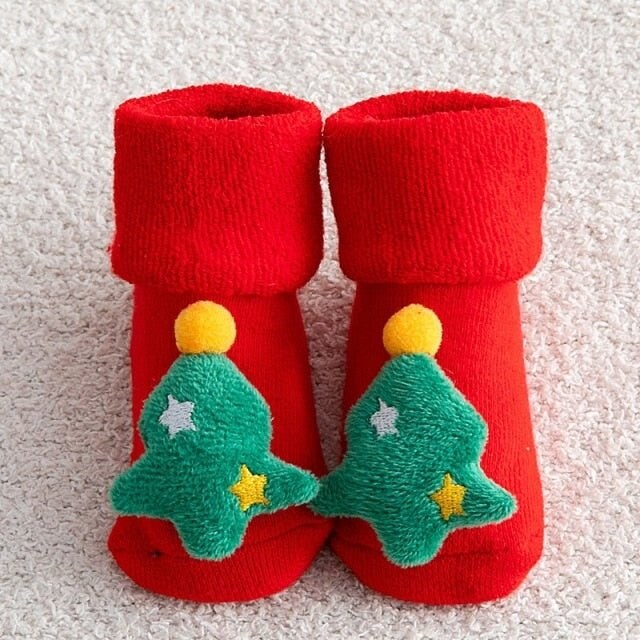 Chaussettes de Noël enfant – coton doux, motifs assortis
