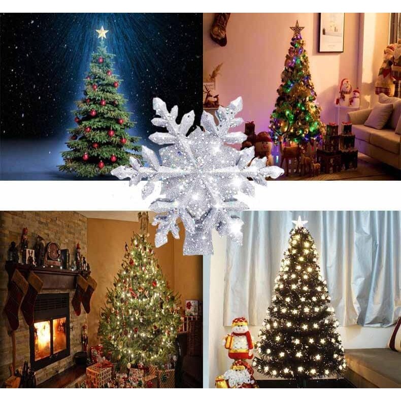 Cime de sapin lumineuse – projecteur LED flocons rotatifs