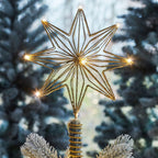 Cimier étoile de Noël lumineuse pour sapin – doré, argenté