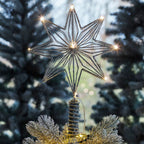 Cimier étoile de Noël lumineuse pour sapin – doré, argenté