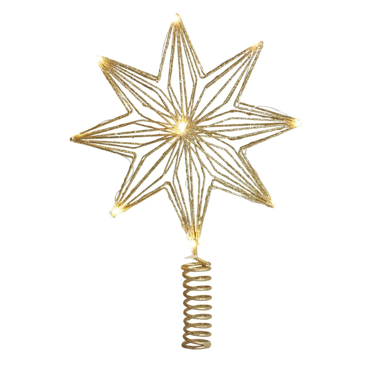 Cimier étoile de Noël lumineuse pour sapin – doré, argenté