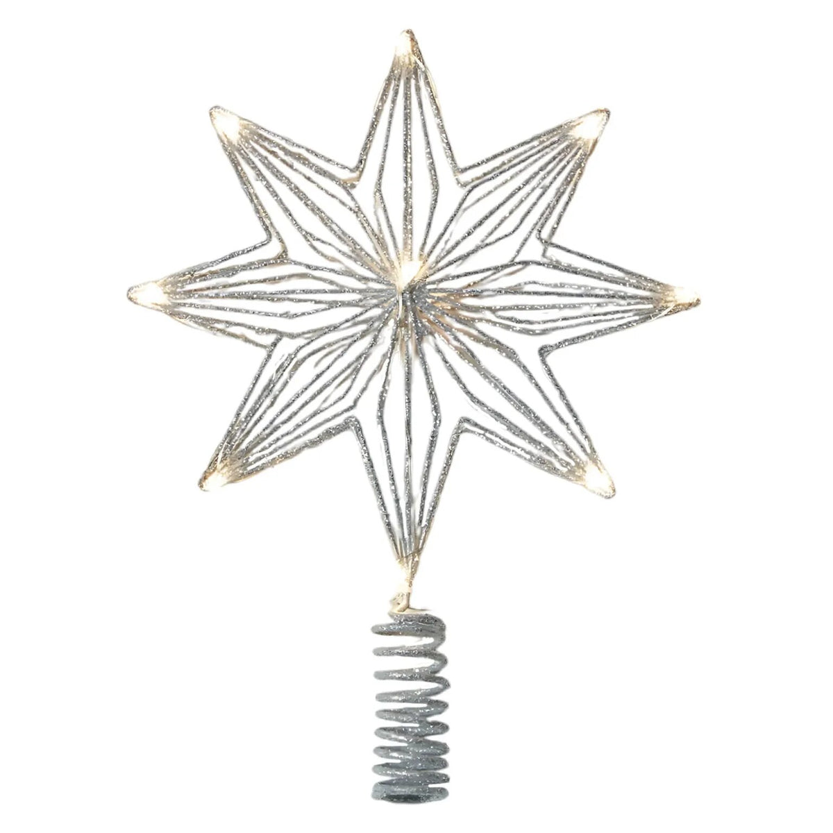Cimier étoile de Noël lumineuse pour sapin – doré, argenté