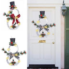 Couronne bonhomme de neige – guirlande LED suspendue