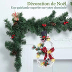 Couronne bonhomme de neige – guirlande LED suspendue