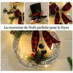 Couronne bonhomme de neige lumineuse – LED sur piles