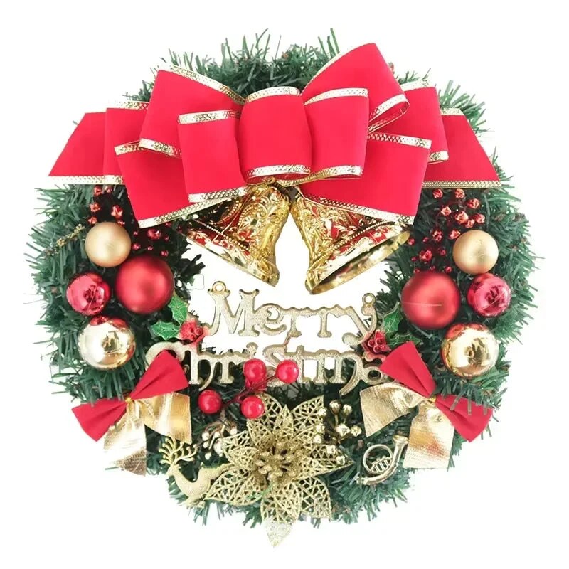 Couronne de Noël – figurines d'élan et bonhomme de neige