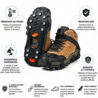 Crampons à onze onglets – Stabilité sur glace et neige