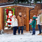 Décoration de porte Noël – housse textile motifs festifs