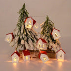 Décoration lumineuse – guirlande en bois naturel, LED blanc chaud