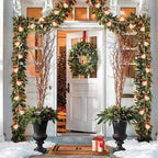 Décoration lumineuse – guirlande en bois naturel, LED blanc chaud