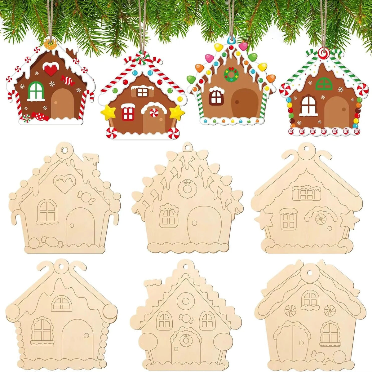 Décoration Noël en bois – 6 pièces à peindre soi-même