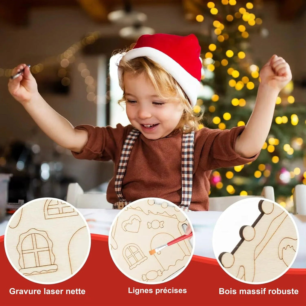 Décoration Noël en bois – 6 pièces à peindre soi-même