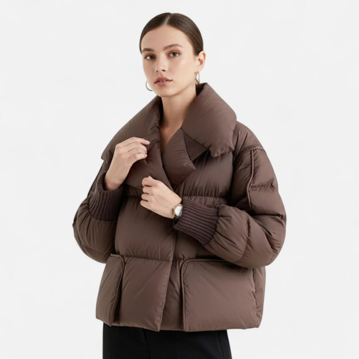 Doudoune femme légère – design court avec manches amovibles
