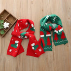 Écharpe de Noël enfant tricotée – motifs festifs en laine