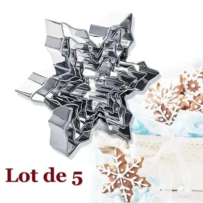 Emporte-pièces flocons – ensemble de 5 en acier inoxydable