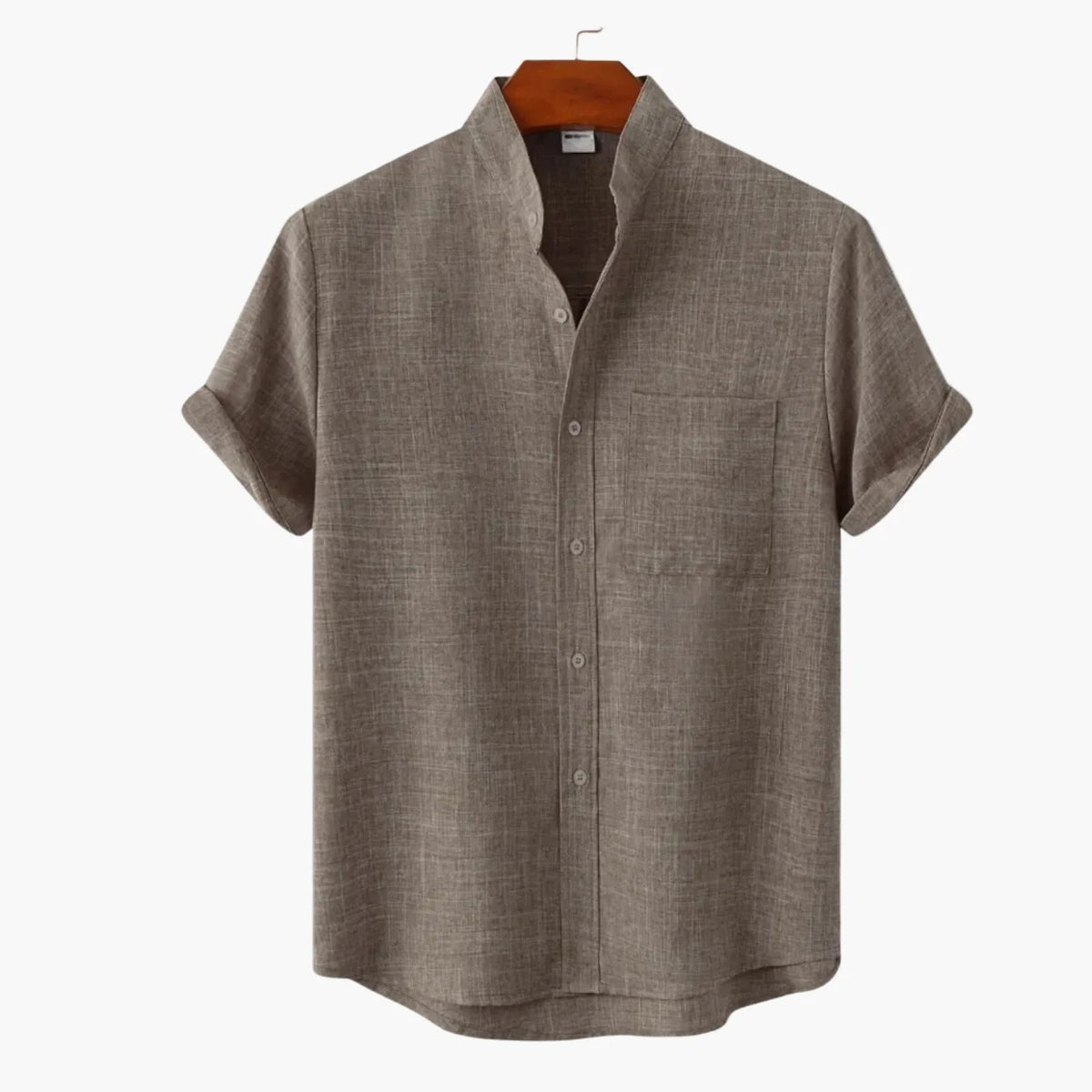 Ensemble chemise et short homme – col mao, design casual