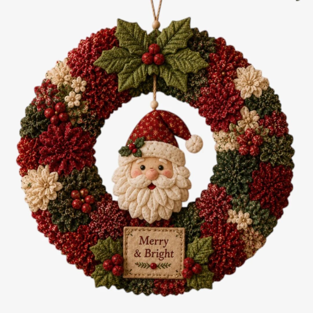 Ensemble couronne de Noël – Motifs festifs à assembler