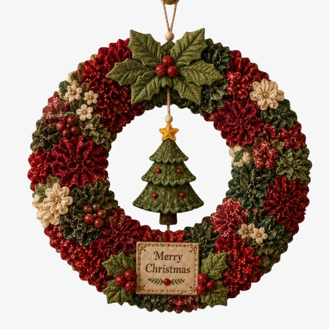 Ensemble couronne de Noël – Motifs festifs à assembler