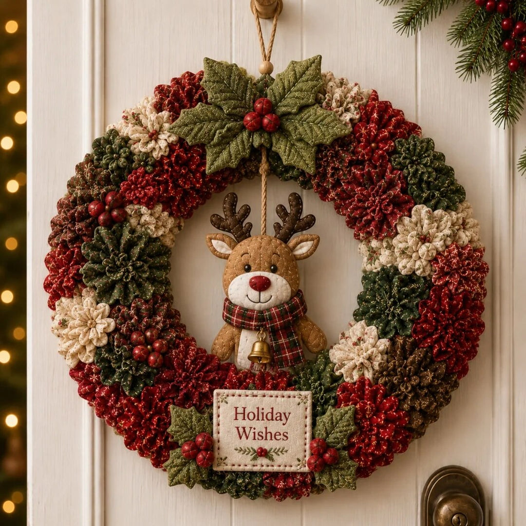 Ensemble couronne de Noël – Motifs festifs à assembler