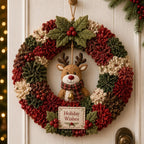 Ensemble couronne de Noël – Motifs festifs à assembler