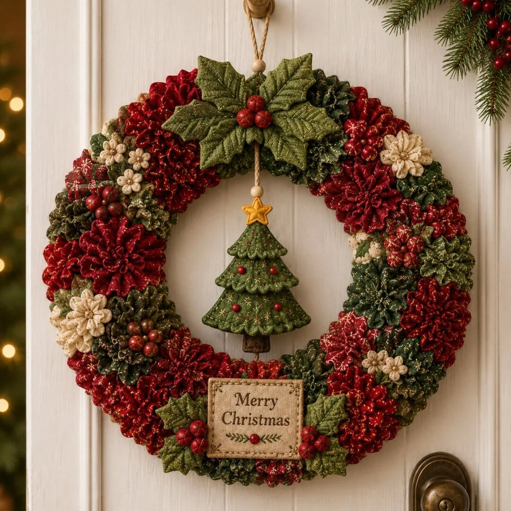 Ensemble couronne de Noël – Motifs festifs à assembler