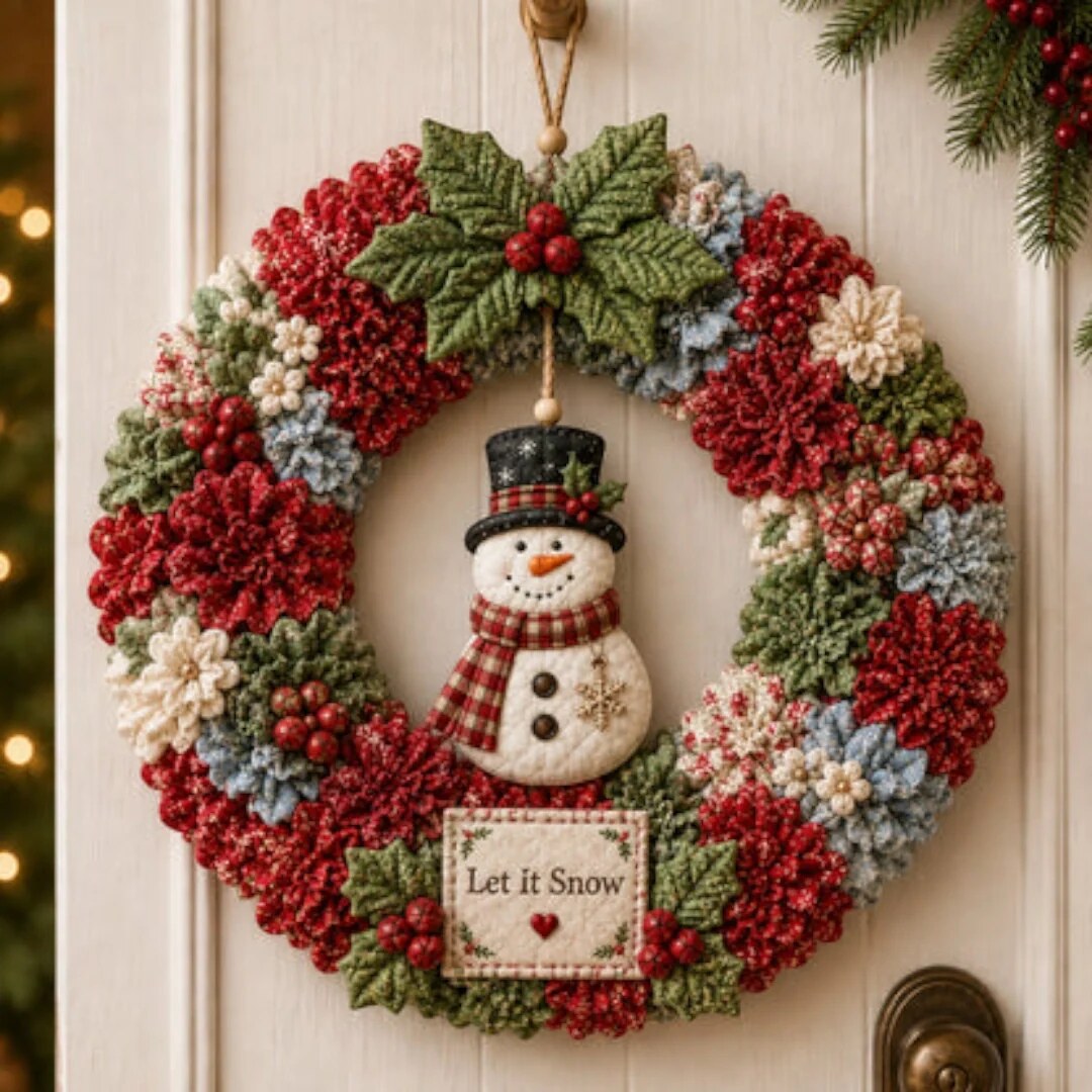 Ensemble couronne de Noël – Motifs festifs à assembler