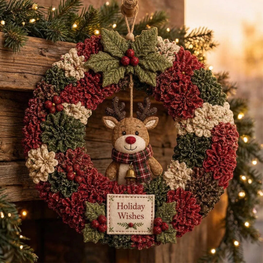 Ensemble couronne de Noël – Motifs festifs à assembler
