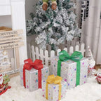 Ensemble de trois boîtes cadeaux lumineuses – Décoration de Noël
