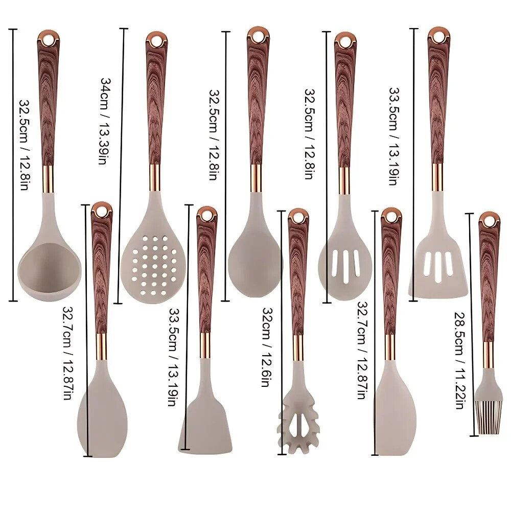 Ensemble d'ustensiles de cuisine – 10 pièces en bambou