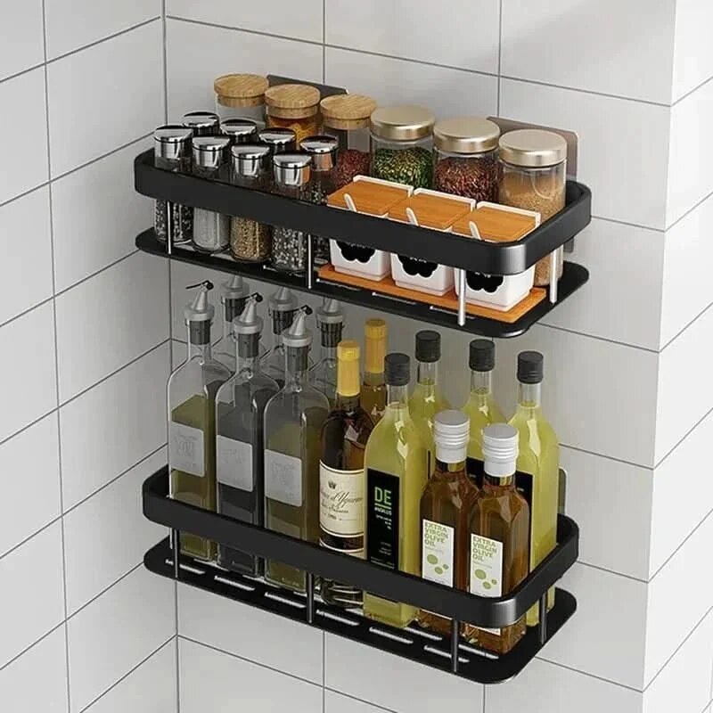 Étagère adhésive salle de bain – rangement design sans perçage