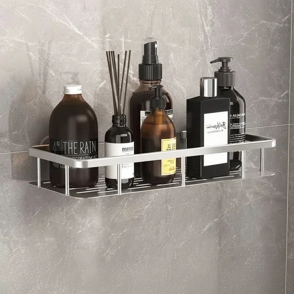 Étagère adhésive salle de bain – rangement design sans perçage