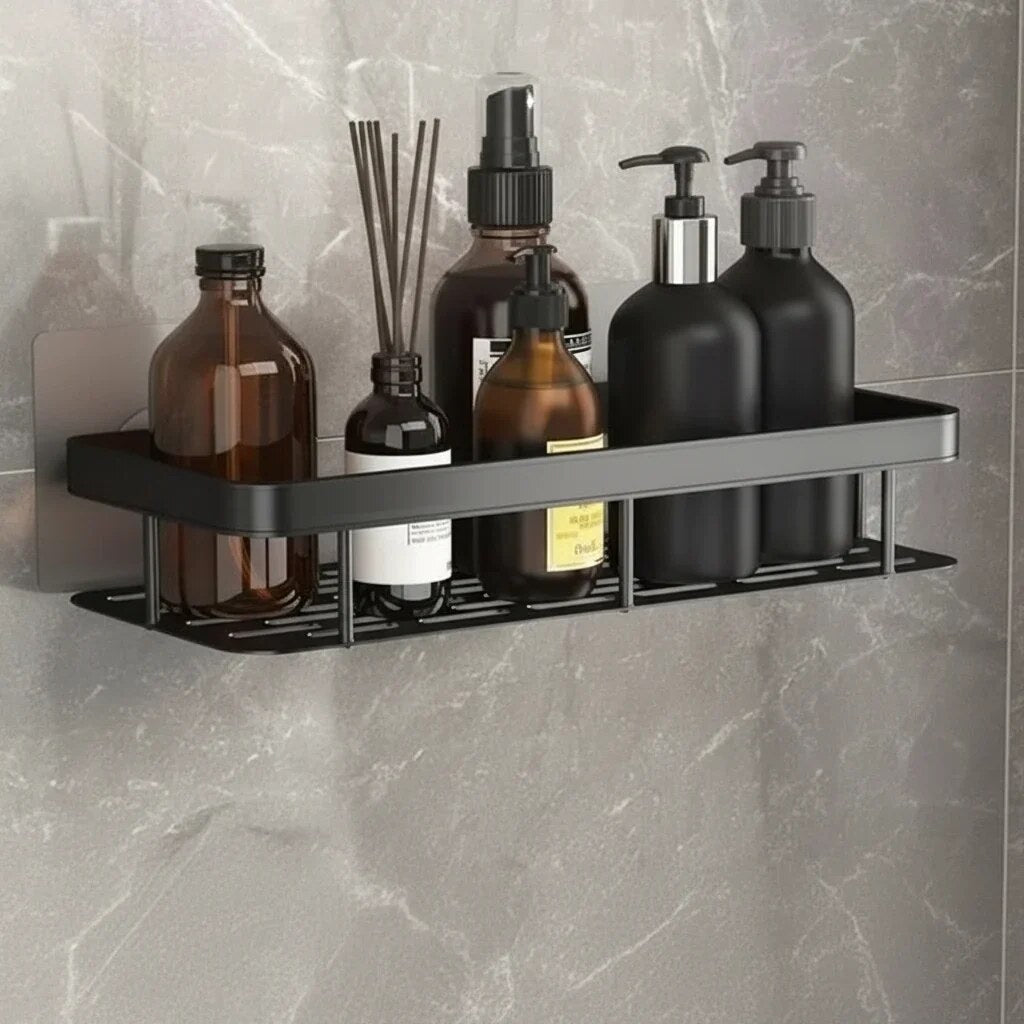 Étagère adhésive salle de bain – rangement design sans perçage