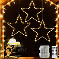 Étoiles de Noël LED à la fenêtre avec boîtier à piles et télécommande