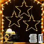 Étoiles de Noël LED à la fenêtre avec boîtier à piles et télécommande