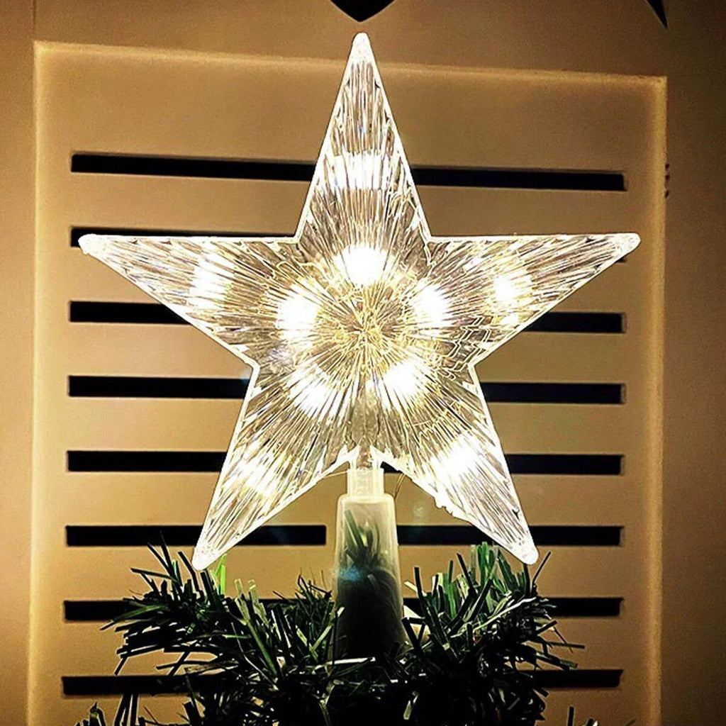Étoile de sapin de Noël – LED blanc chaud et multicolore