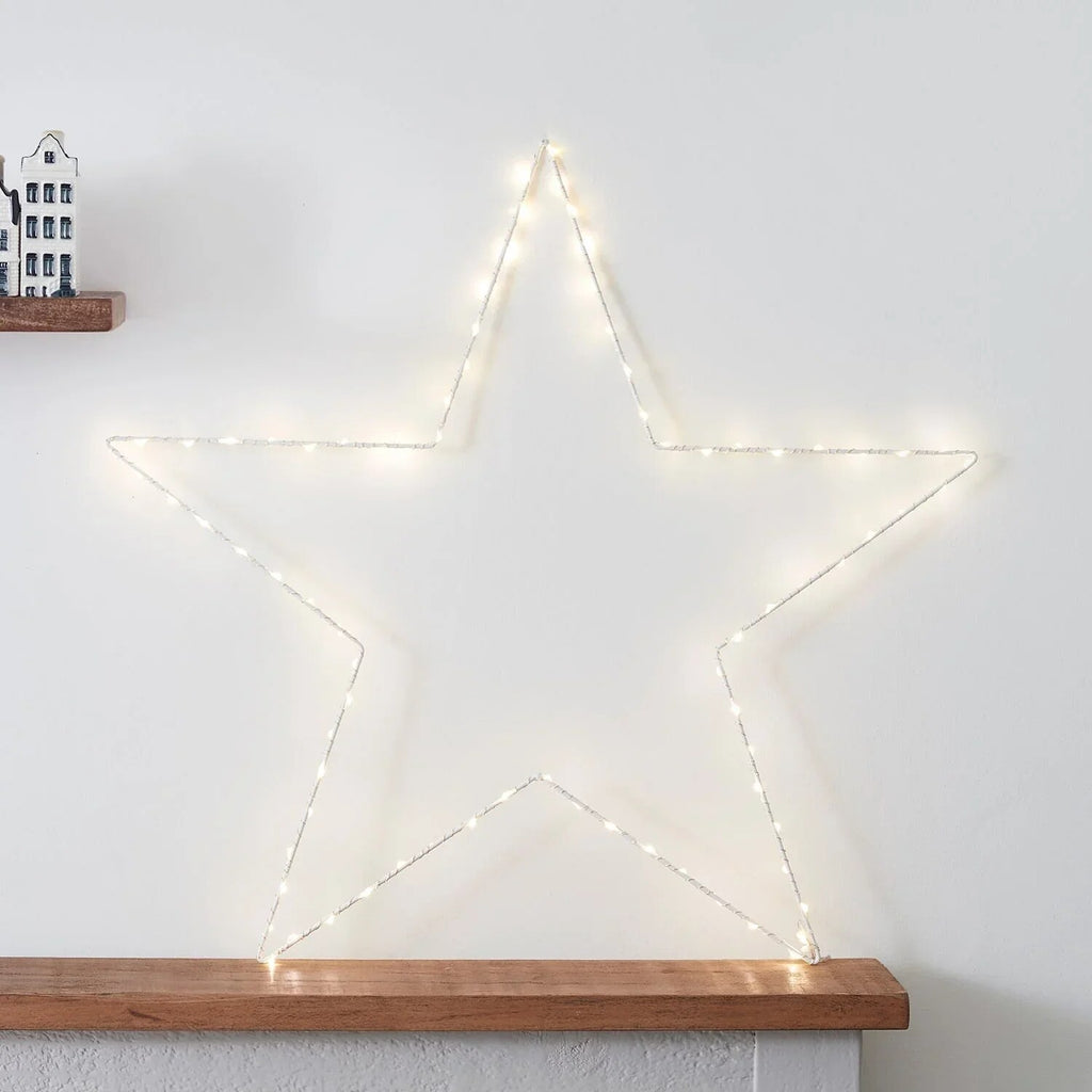 Étoile lumineuse de fenêtre – LED blanc chaud avec minuterie