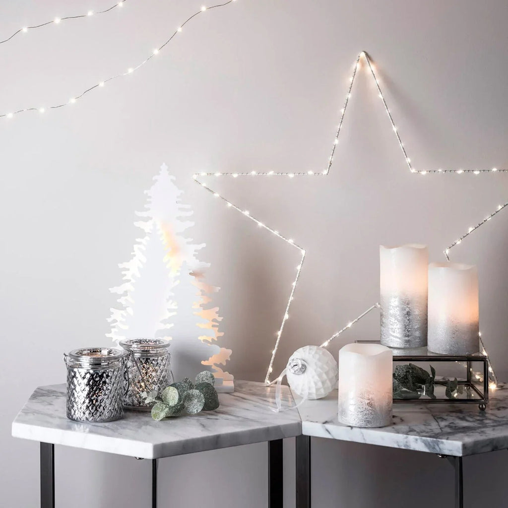 Étoile lumineuse de fenêtre – LED blanc chaud avec minuterie