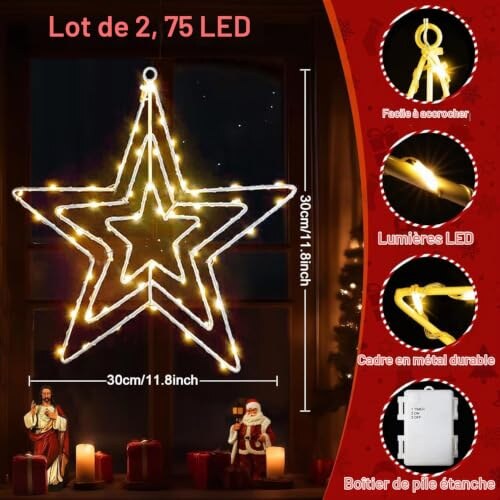 Étoiles lumineuses – suspensions LED pour l'extérieur