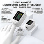 Appareil de doigt 2-en-1 – Mesures d'oxymétrie et glucose