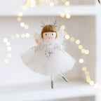 Figurine ange pour sapin à suspendre – jupe tulle et bois de renne