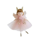 Figurine ange pour sapin à suspendre – jupe tulle et bois de renne