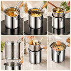 Friteuse compacte – Acier inoxydable, panier amovible